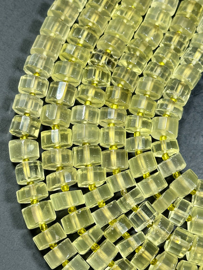 NATURAL Lemon Quartz Gemstone Bead 10-11mm Rondelle Shape Beads, Beautiful Yellow Color Lemon Quartz Gemstone Bead. Full Strand 15.5