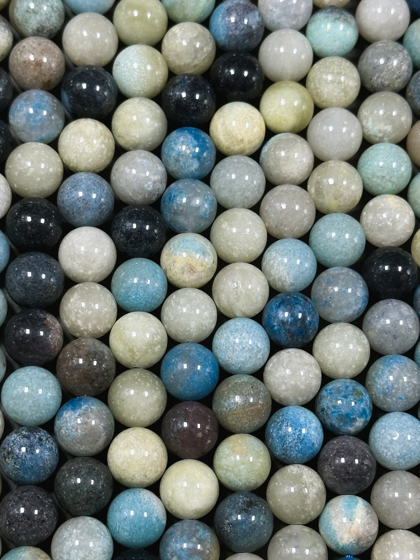 Natural Trolleite Gemstone Bead 6mm 8mm 10mm Round Beads, Beautiful Natural Multicolor Blue Color Trolleite Beads, Excellent Quality 15.5"