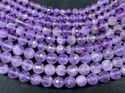 AAA Natural Lavender Jade Gemstone Bead Faceted 6mm 8mm 10mm Round Bead, Gorgeous Natural Clear Lavender Purple Jade Excellent Quality 15.5"