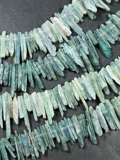 Natural Raw Kyanite Gemstone Beads Freeform Stick Shape Beads, Beautiful Natural Blue Green Color Kyanite Gemstone Beads, Full Strand 15.5"