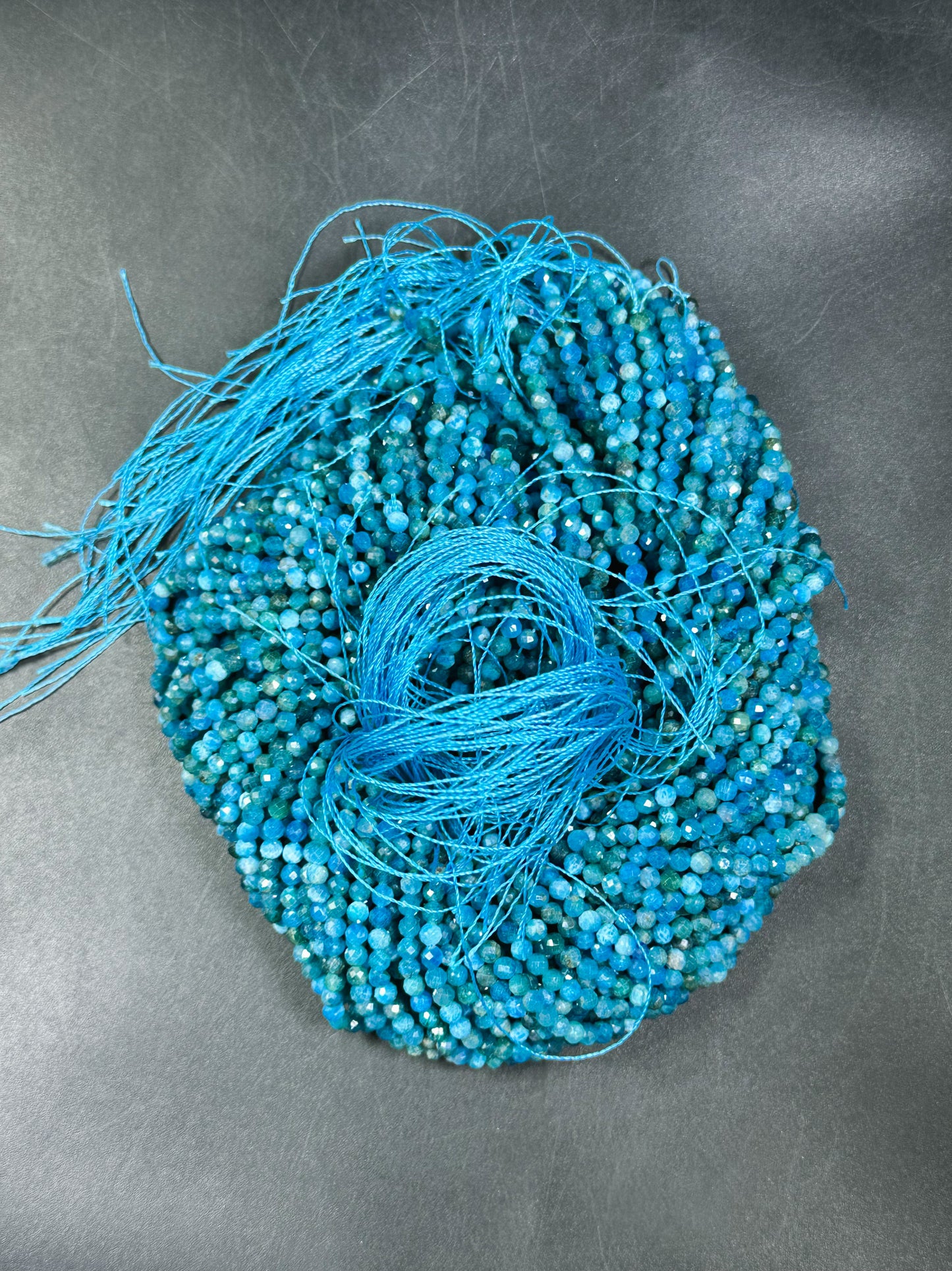 Natural Blue Apatite Gemstone Bead Faceted 4mm Round Bead, Gorgeous Natural Blue Color Apatite Gemstone Beads Great Quality Full Strand 15.5"