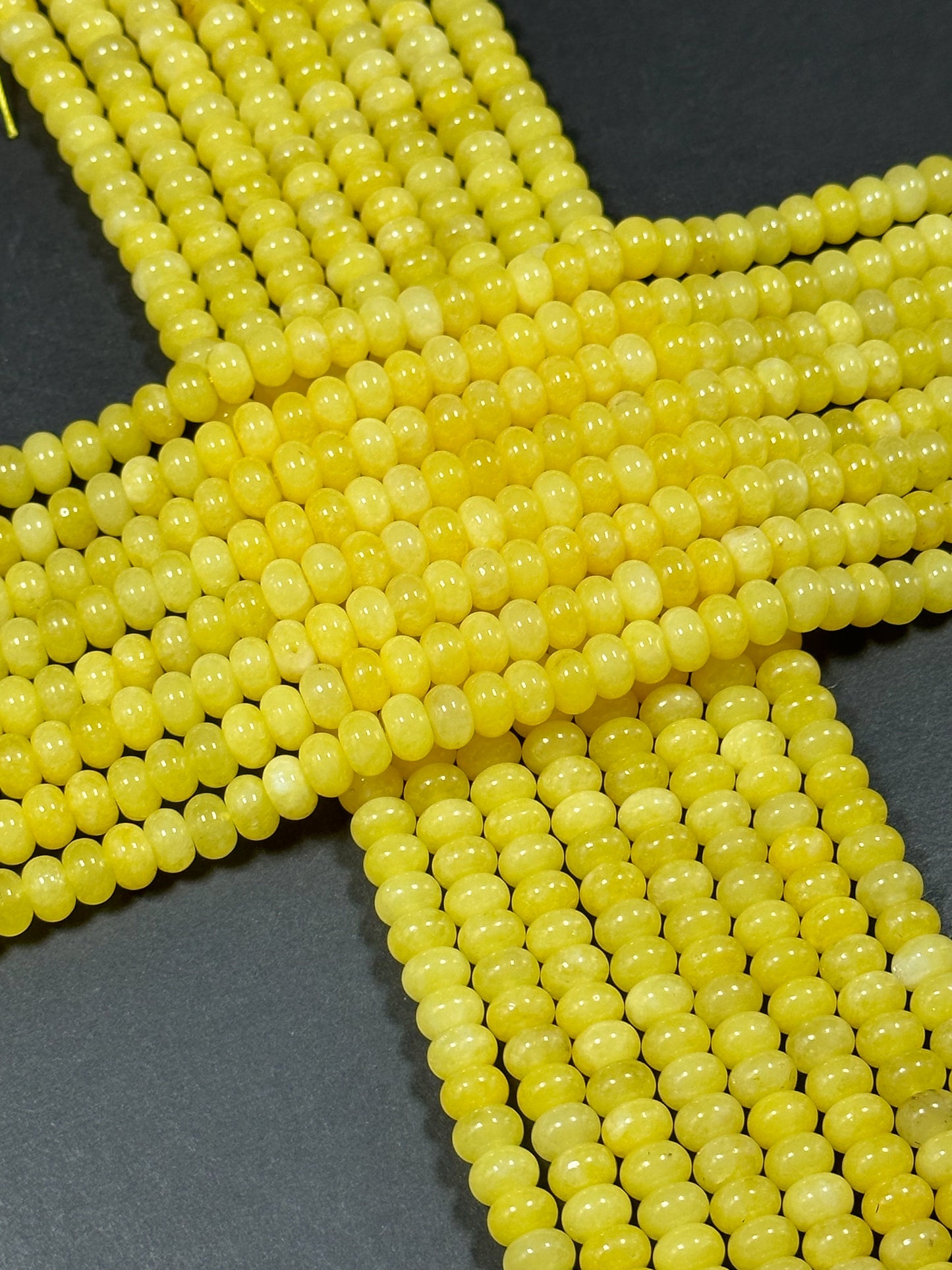 NATURAL Yellow Jade Gemstone Bead 8x5mm Rondelle Shape Bead, Beautiful Yellow Color Jade Gemstone Bead, Great Quality Bead Full Strand 15.5"