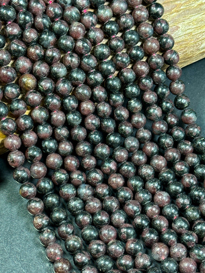 NATURAL Red Garnet Gemstone Bead 6mm 8mm 10mm Round Beads, Beautiful Dark Red Color Garnet Gemstone Beads Full Strand 15.5"