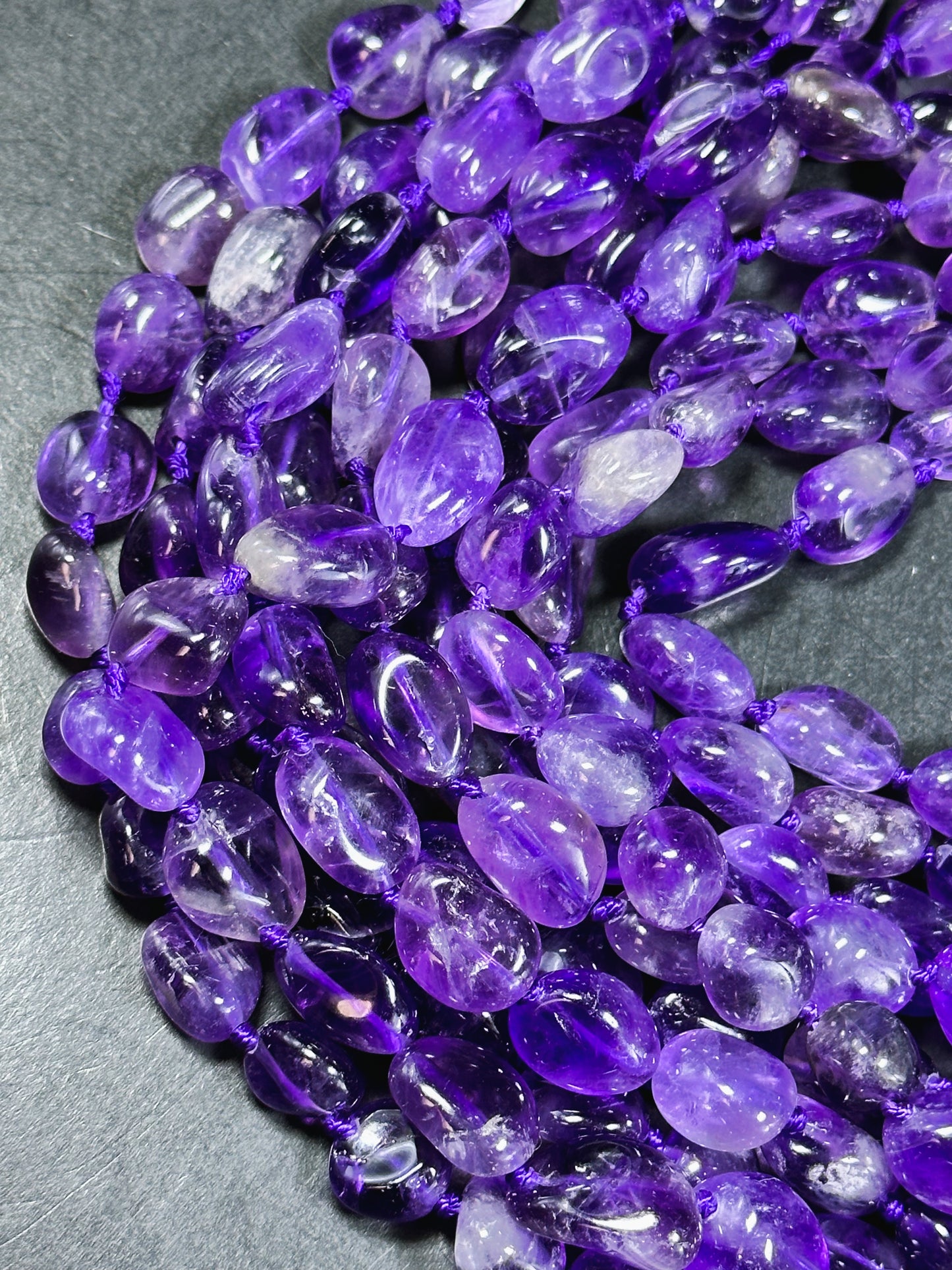 NATURAL Amethyst Gemstone Bead 10mm to 15x10mm Nugget Shape Bead, Gorgeous Natural Purple Color Amethyst Gemstone Beads Full Strand 15.5"