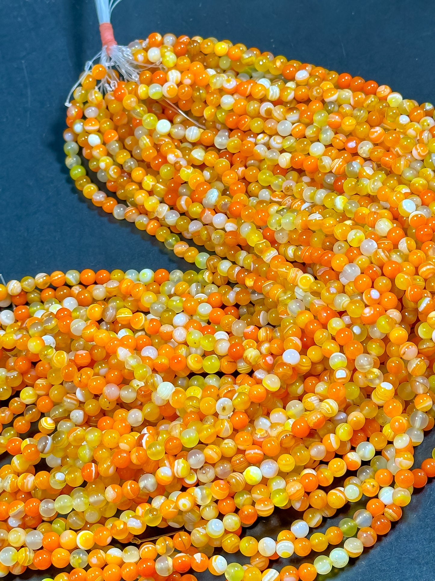 NATURAL Botswana Agate Gemstone Bead Smooth 6mm 8mm 10mm 12mm Round Beads, Beautiful Orange Color Botswana Gemstone Bead Full Strand 15.5"