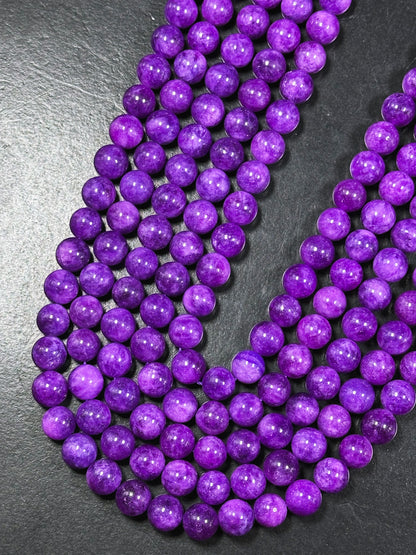 Natural Sugilite Gemstone Bead 6mm 10mm Round Beads, Gorgeous Natural Purple Color Sugilite Stone Beads, Excellent Quality Full Strand 15.5"