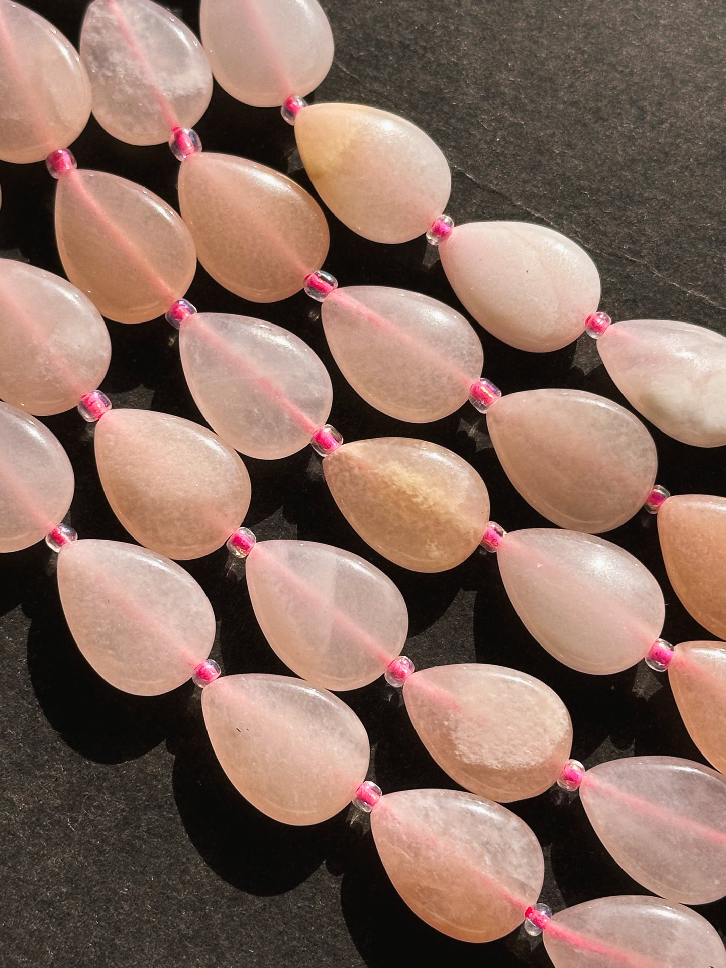 Natural Cherry Blossom Flower Agate Gemstone Bead 18x13mm Teardrop Shape, Beautiful Natural Pink Beige Color Flower Agate Stone Beads 15.5"