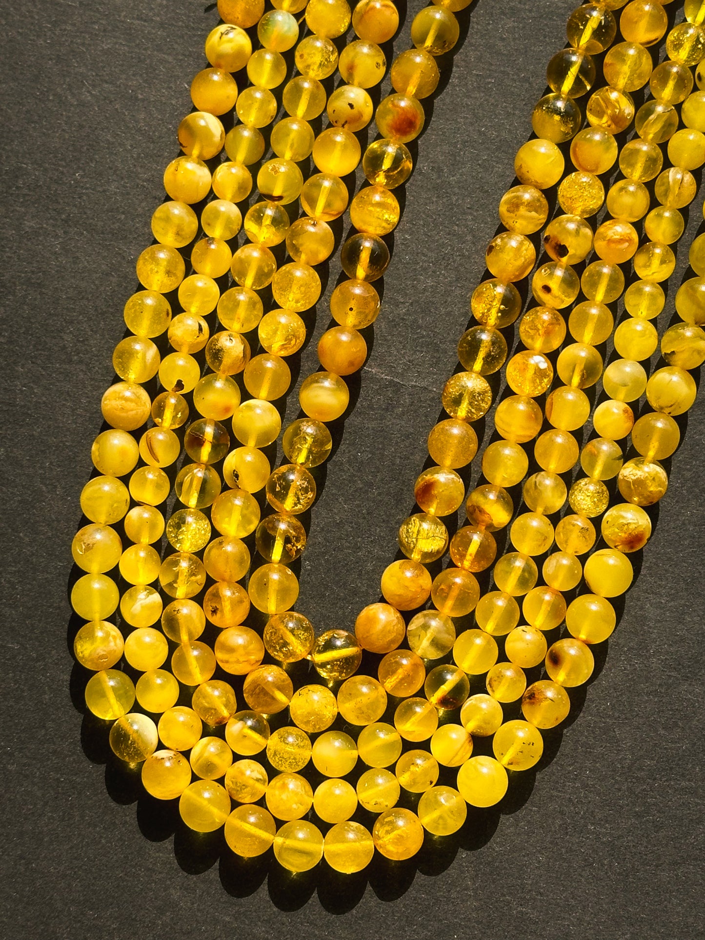 Natural Amber Baltic Gold Gemstone Bead 7-8mm Round Beads, Beautiful Natural Golden Yellow Color Baltic Gold Amber Gemstone Beads Full Strand 15.5"