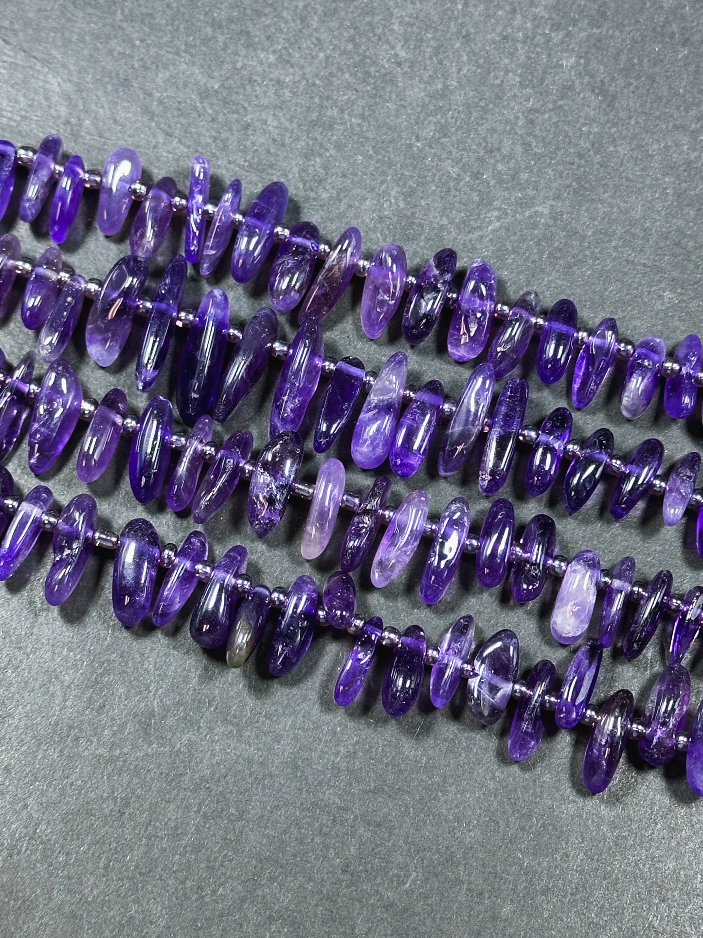 Natural Amethyst Gemstone Bead Freeform Stick Shape Beads, Gorgeous Natural Purple Color Amethyst Gemstone Beads, Full Strand 15.5"