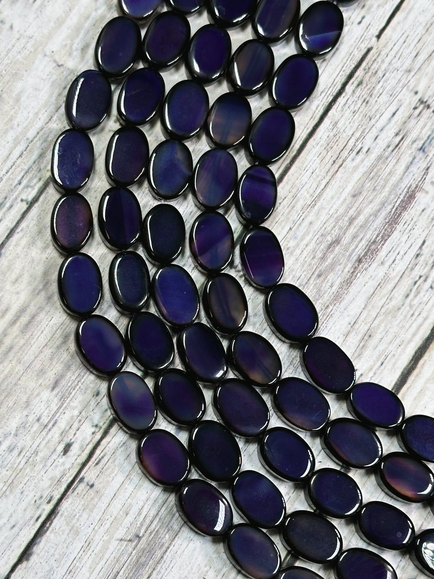 Natural Purple Agate Gemstone Bead 14x10mm Oval Shape, Beautiful Dark Purple Color Smooth Agate Gemstone Beads Full Strand 15.5"