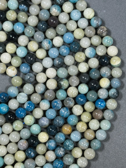 Natural Trolleite Gemstone Bead 6mm 8mm 10mm Round Beads, Beautiful Natural Multicolor Blue Color Trolleite Beads, Excellent Quality 15.5"