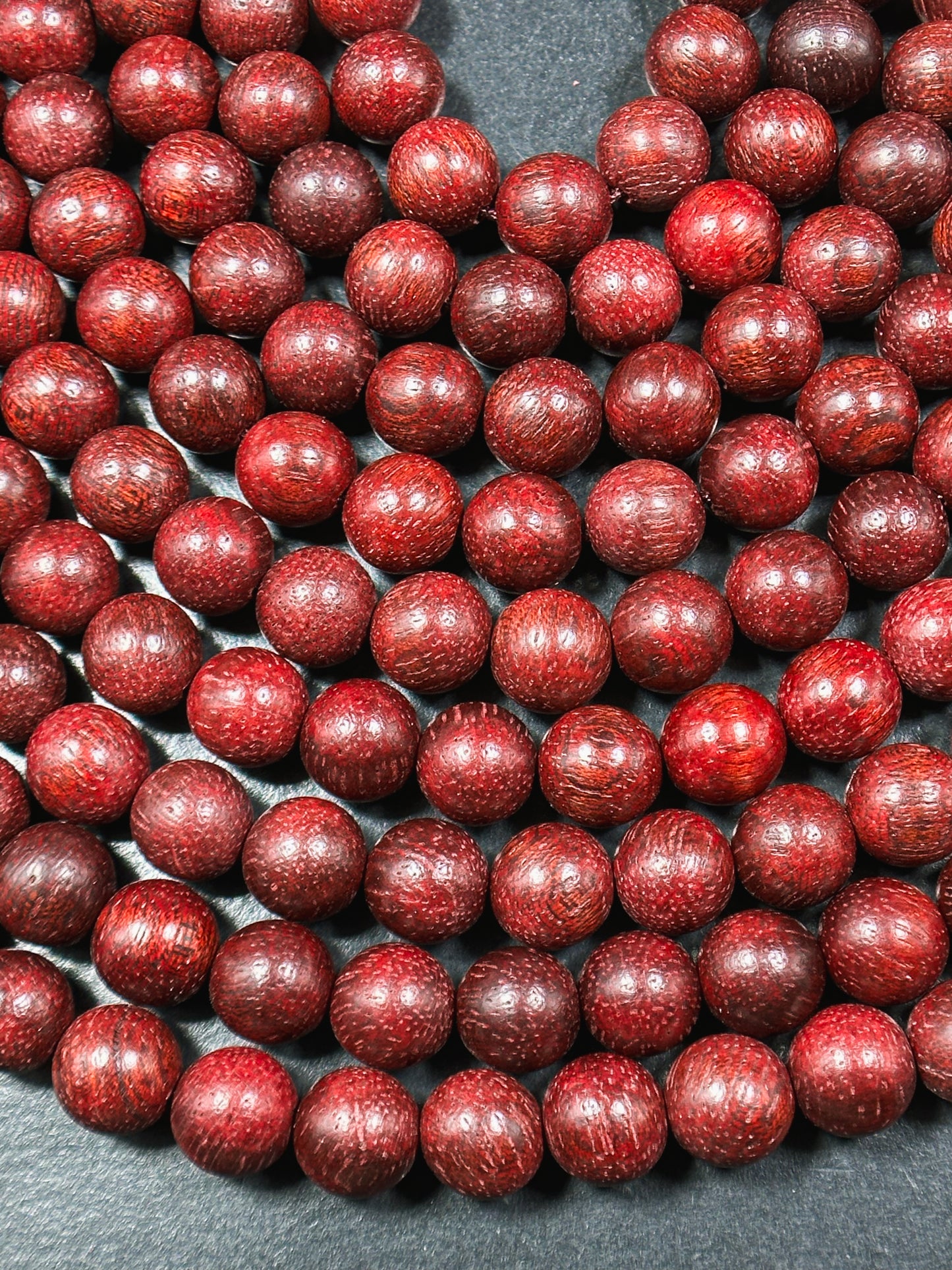 Natural Red Sandalwood Beads 6mm 8mm 10mm Round Beads, Natural Mahogany Red Aromatic Wood Meditation Prayer Mala Beads Full Strand 15.5"