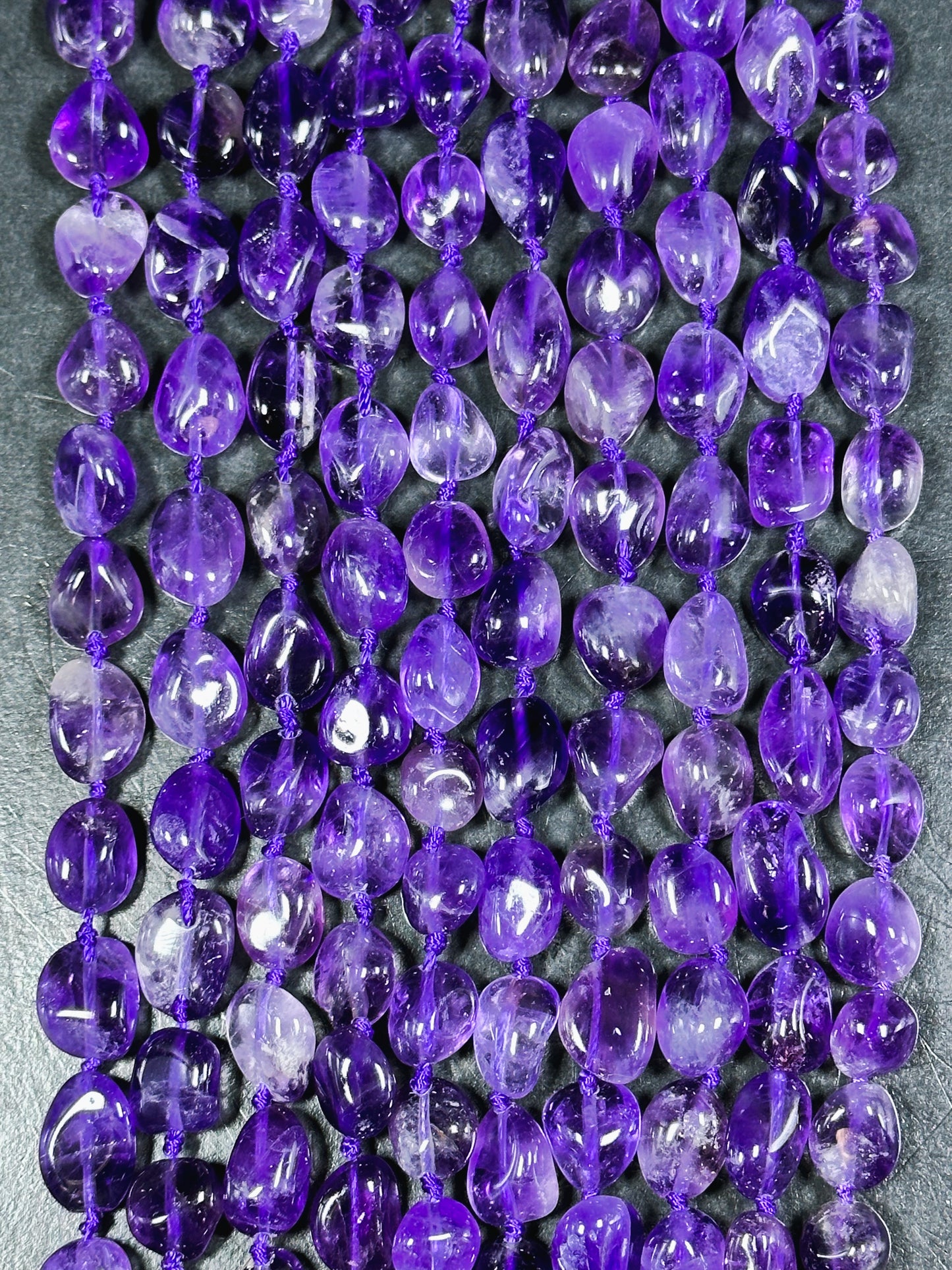 NATURAL Amethyst Gemstone Bead 10mm to 15x10mm Nugget Shape Bead, Gorgeous Natural Purple Color Amethyst Gemstone Beads Full Strand 15.5"