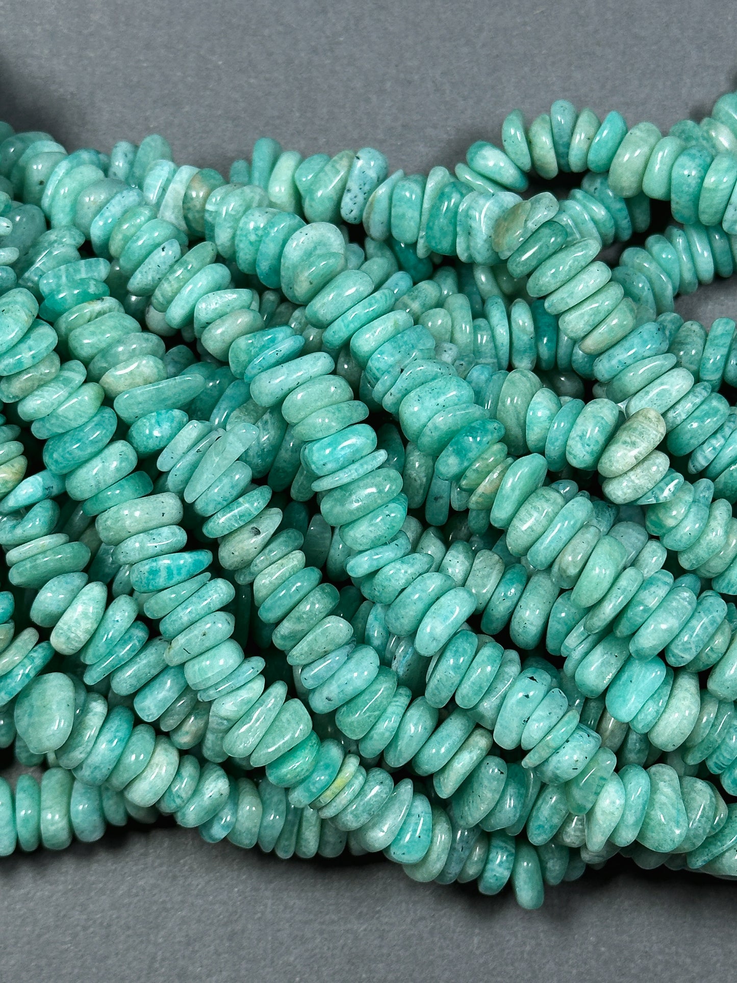 Natural Russian Amazonite Gemstone Bead 9mm Heishi Shape Bead, Beautiful Natural Green Blue Amazonite Bead, Great Quality Full Strand 15.5"