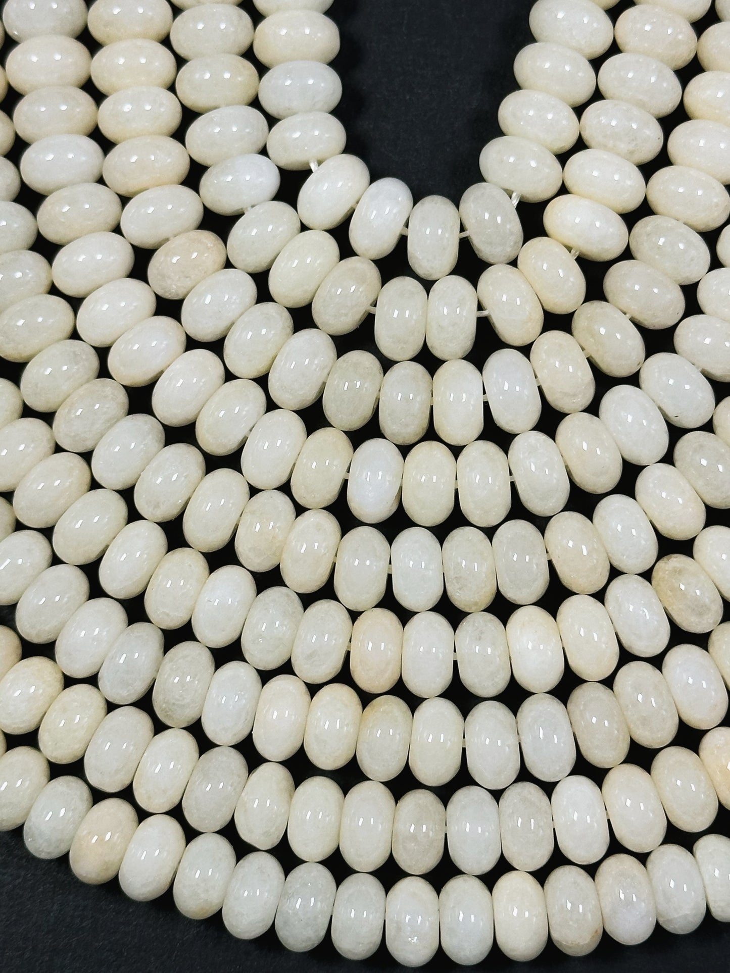 Natural Ivory Jade Gemstone Bead 8x5mm Rondelle Shape, Beautiful Ivory Cream Color Jade Gemstone Bead, Excellent Quality Full Strand 15.5"