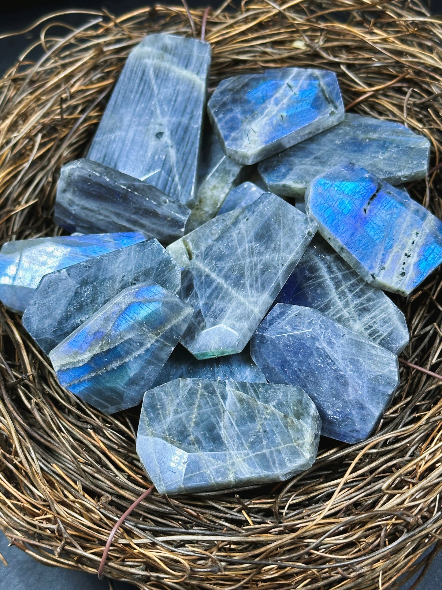 Natural Blue Flash Labradorite Gemstone Bead, Faceted Freeform Teardrop Shape, Beautiful Natural Blue Rainbow Flash Labradorite LOOSE BEADS