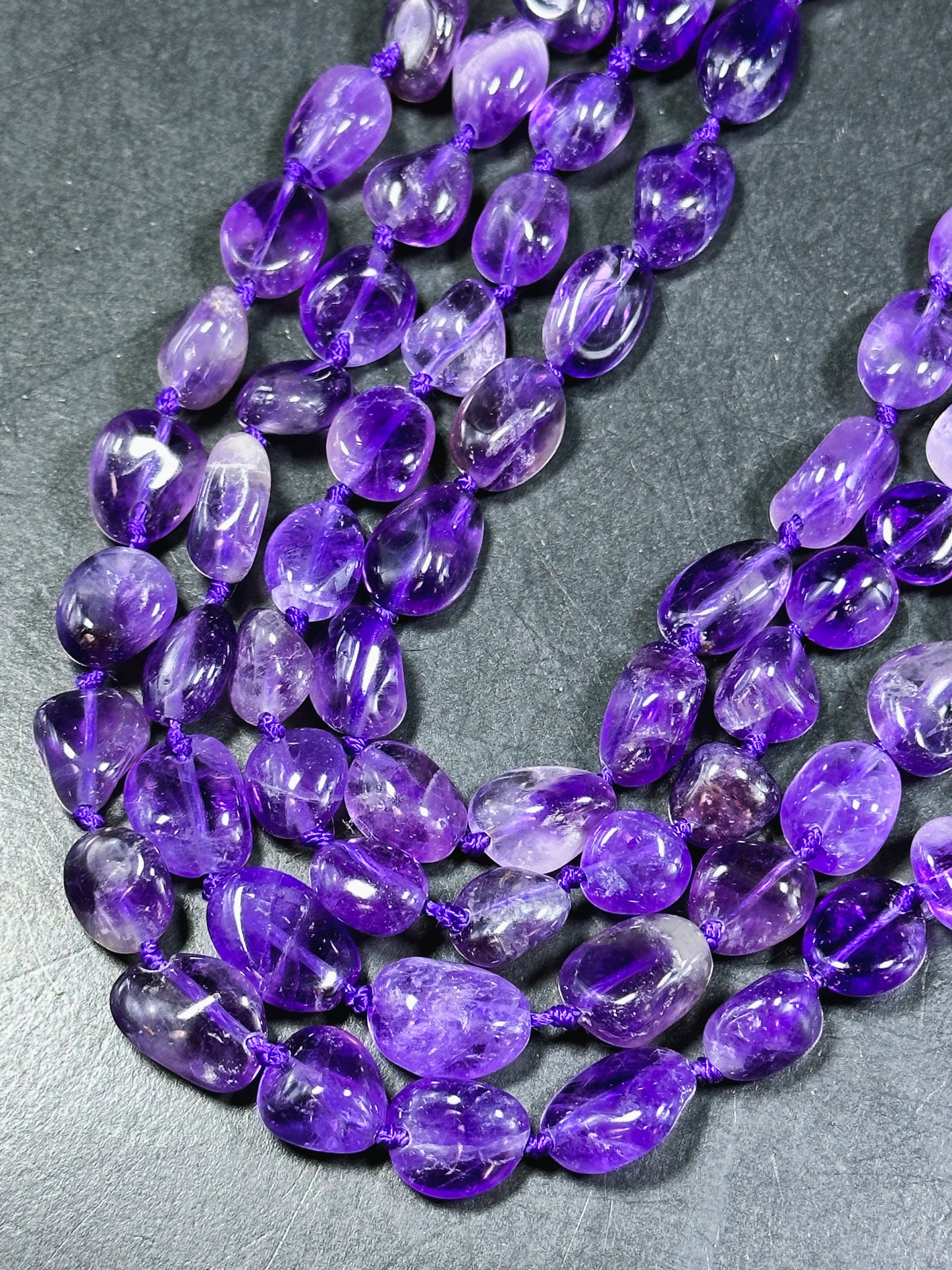 NATURAL Amethyst Gemstone Bead 10mm to 15x10mm Nugget Shape Bead, Gorgeous Natural Purple Color Amethyst Gemstone Beads Full Strand 15.5"