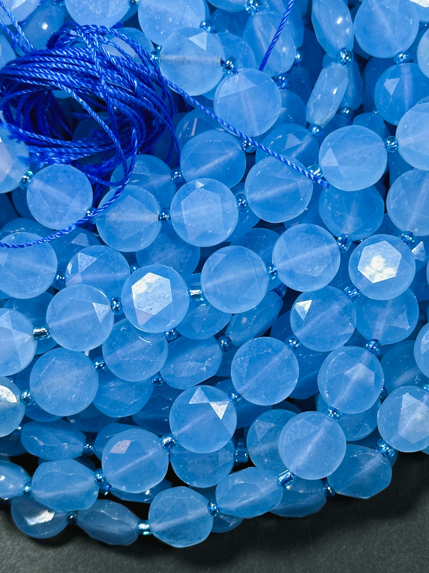 NATURAL Aquamarine Gemstone Bead Faceted 12mm Coin Shape, Beautiful Natural Blue Aquamarine Gemstone Bead Excellent Quality Aquamarine Beads