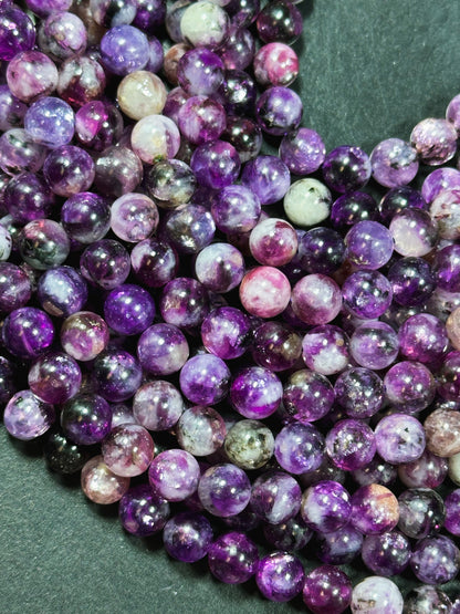 AAA Natural Purple Emerald Gemstone Bead 7mm 8mm 10mm Round Bead, Gorgeous Natural Purple Color Emerald Bead, Excellent Quality 15.5" Strand