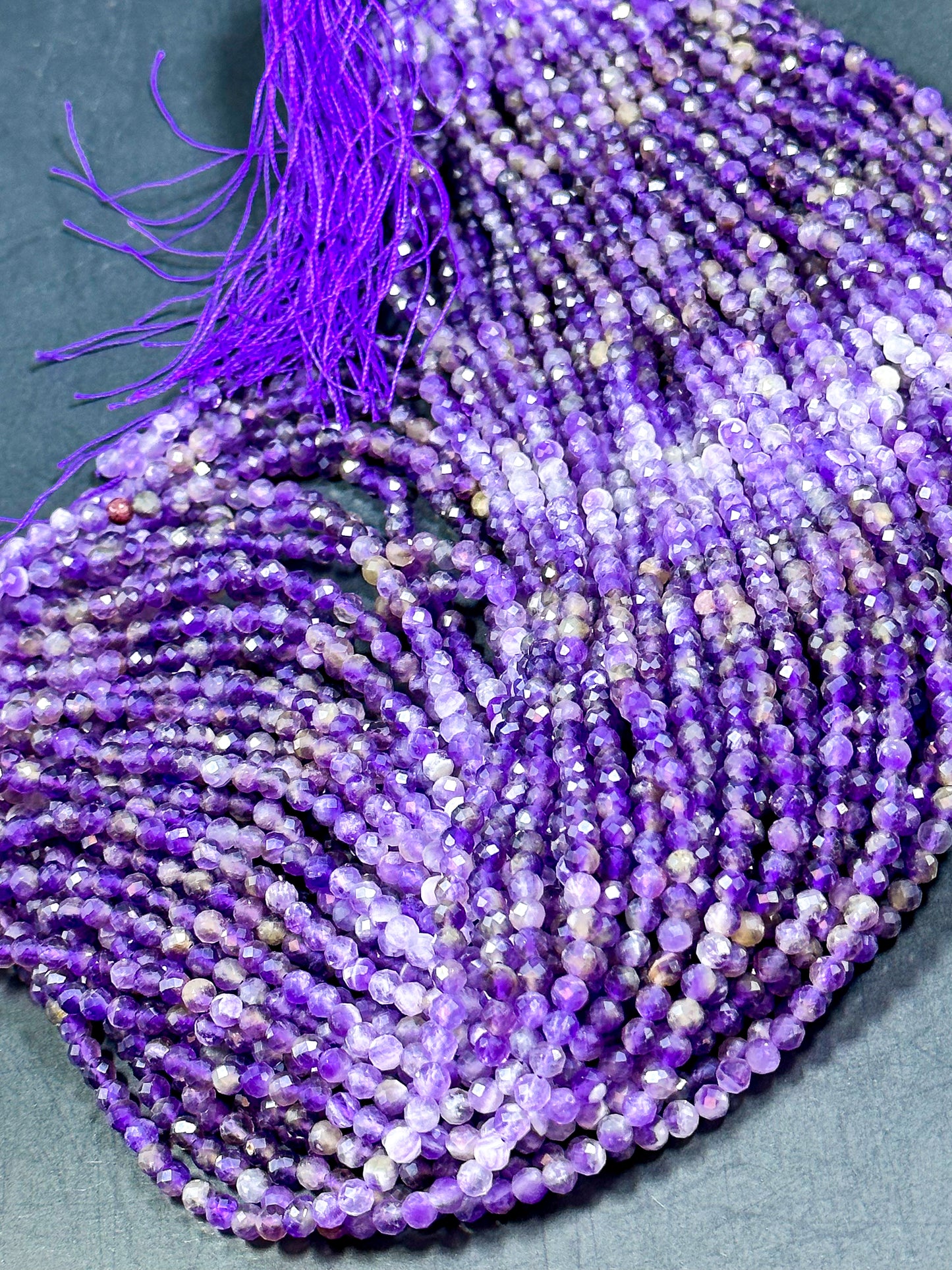 NATURAL Amethyst Gemstone Bead Faceted 5mm Round Beads, Gorgeous Natural Purple Color Amethyst Gemstone Beads Full Strand 15.5"