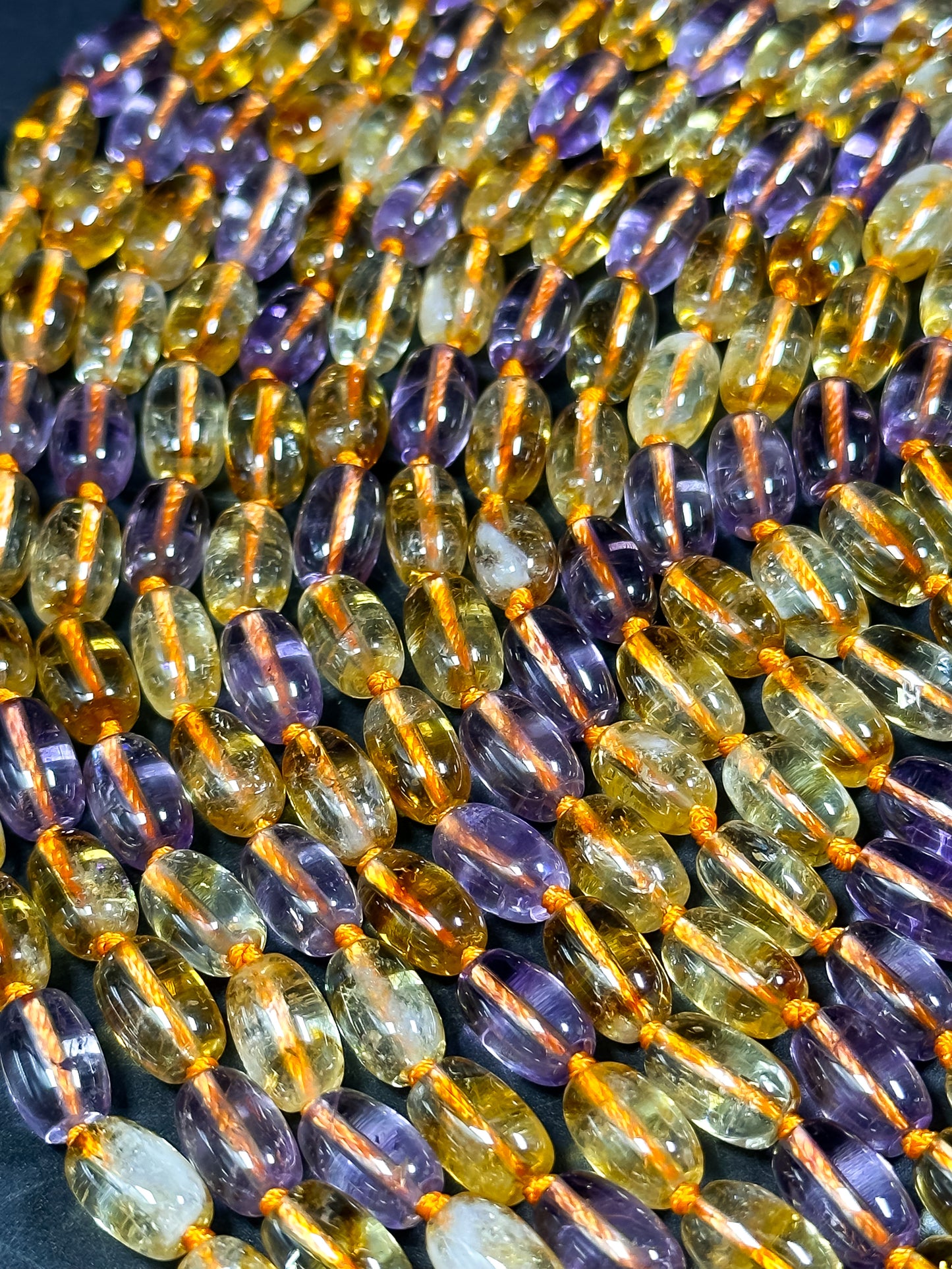 AAA NATURAL Ametrine Gemstone Bead 11x7mm Tube Shape, Beautiful Natural Orange Purple Color Citrine Amethyst Gemstone Bead Excellent Quality