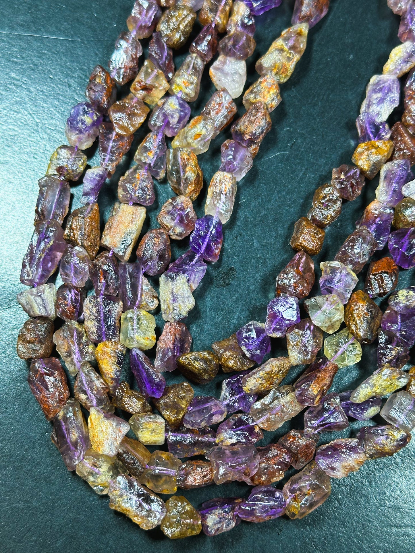 Natural Raw Super 7 Gemstone Bead Freeform Nugget Shape Bead, Beautiful Natural Purple Color Raw Super 7 Gemstone Bead, Full Strand 15.5"