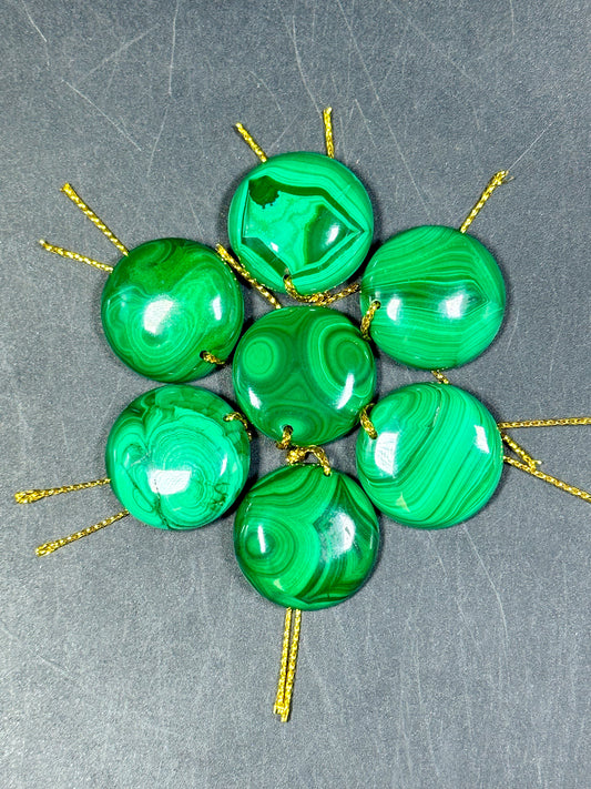AAA NATURAL Malachite Gemstone Pendant 25mm Coin Shape Pendant, Gorgeous Natural Green Malachite Gemstone Pendant, Great Quality Pendant