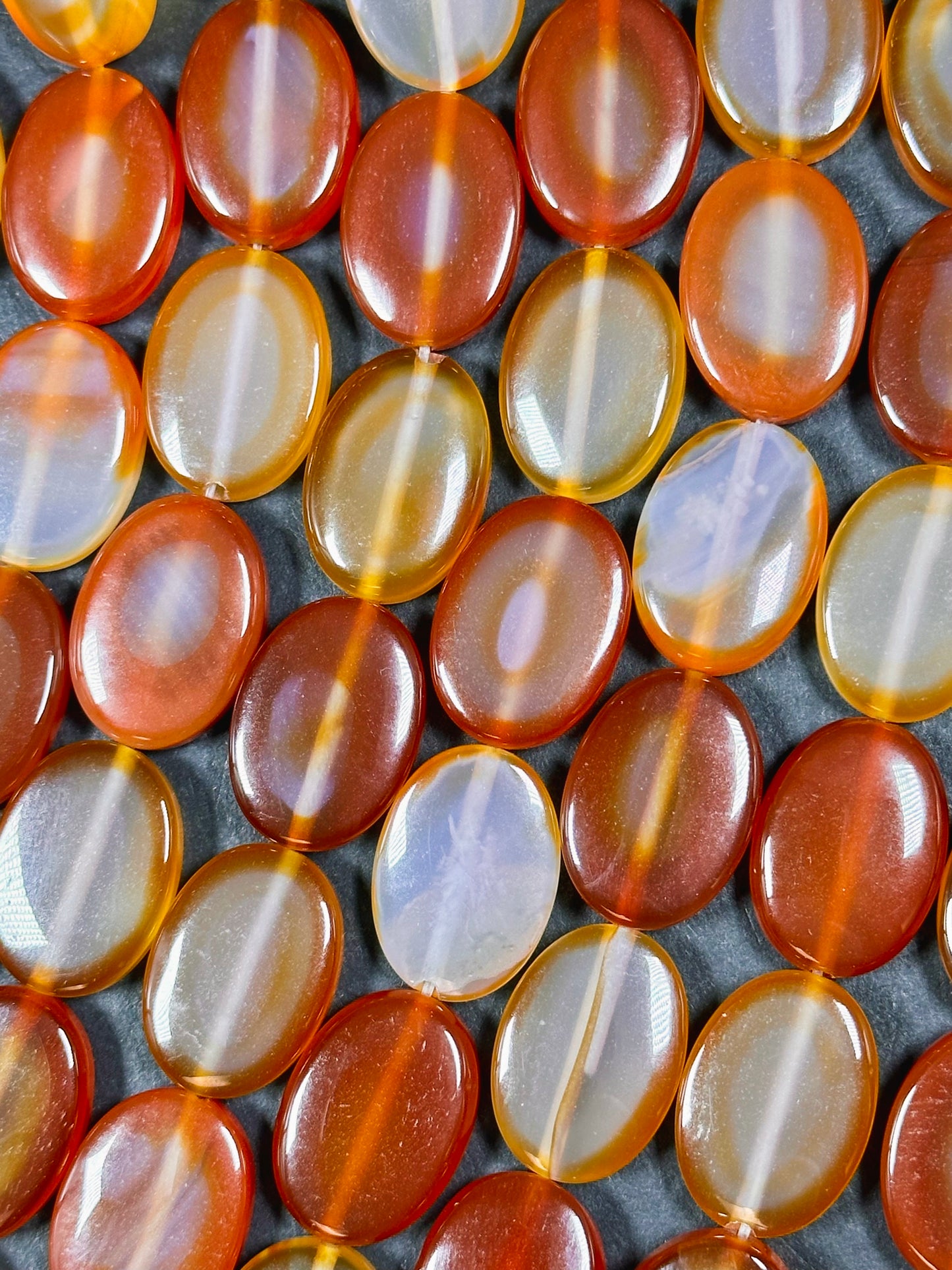 Natural Carnelian Gemstone Bead 18x13mm Oval Shape Bead, Beautiful Natural Orange Red Color Carnelian Bead, Great Quality Full Strand 15.5"