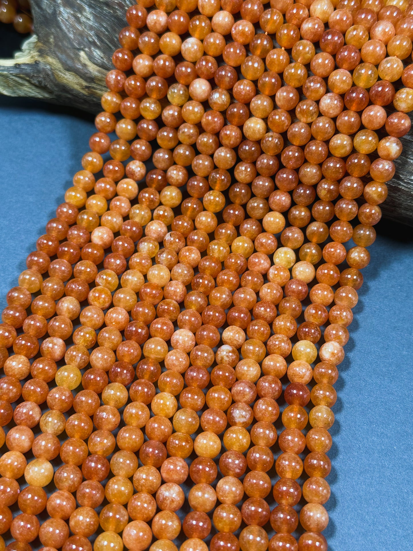 Natural Orange Jade Gemstone Bead 6mm 8mm Round Beads, Beautiful Orange Color Jade Gemstone Beads, Great Quality Jade Bead Full Strand 15.5"