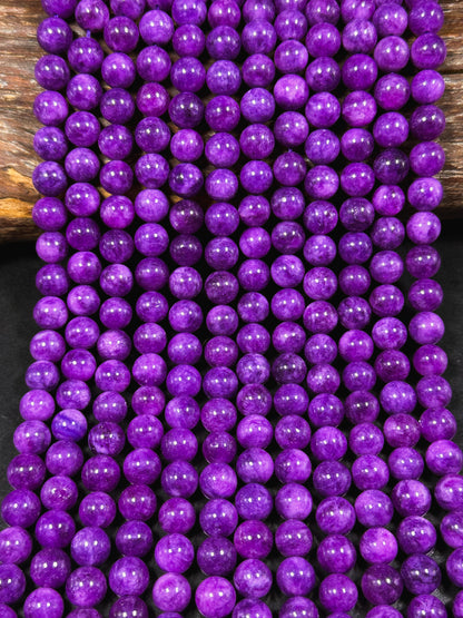 Natural Sugilite Gemstone Bead 6mm 10mm Round Beads, Gorgeous Natural Purple Color Sugilite Stone Beads, Excellent Quality Full Strand 15.5"