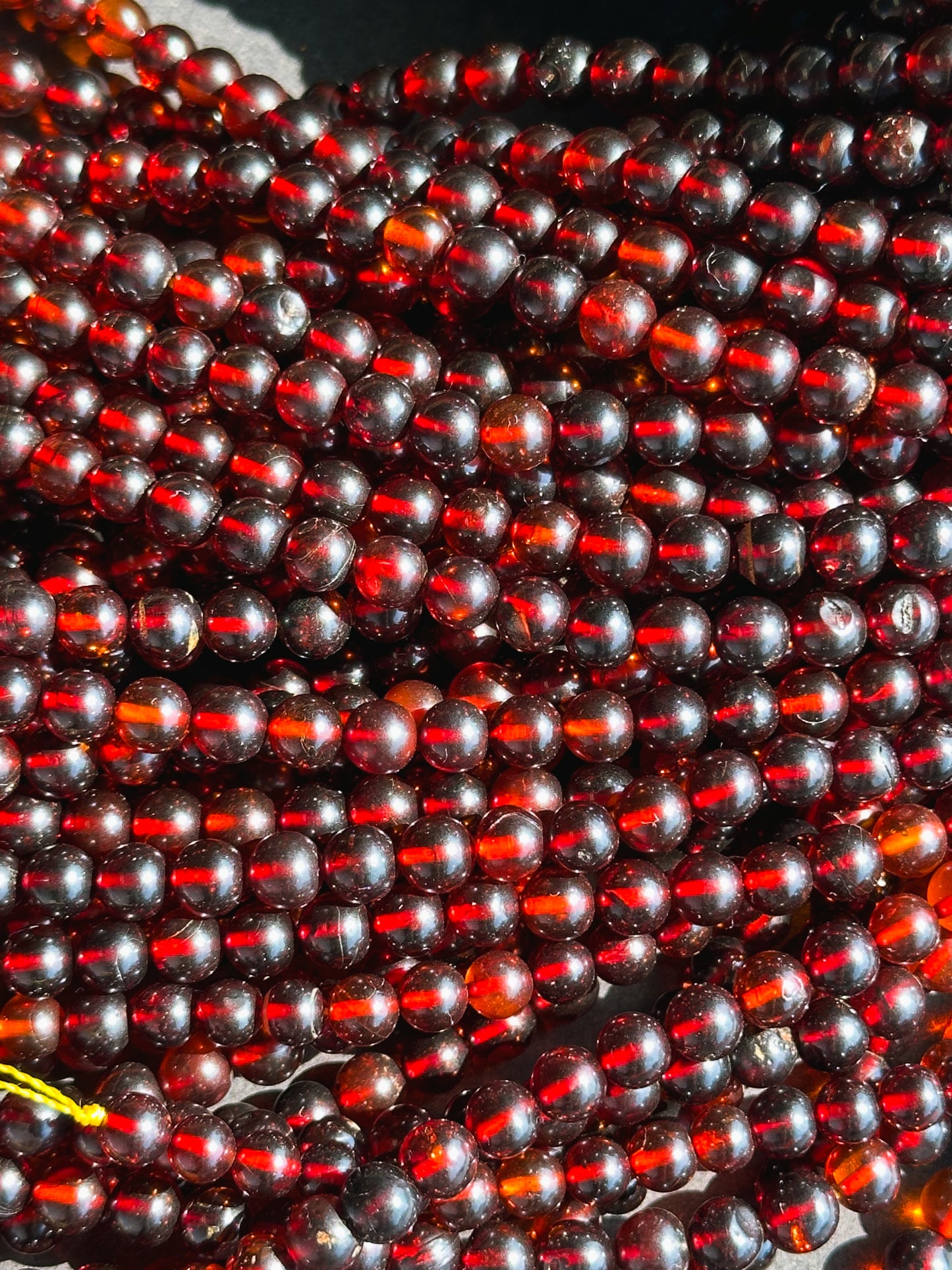 Natural Baltic Gold Gemstone Bead 5mm Round Beads, Beautiful Natural Dark Red Brown Color Baltic Gold Bead Great Quality Full Strand 15.5"