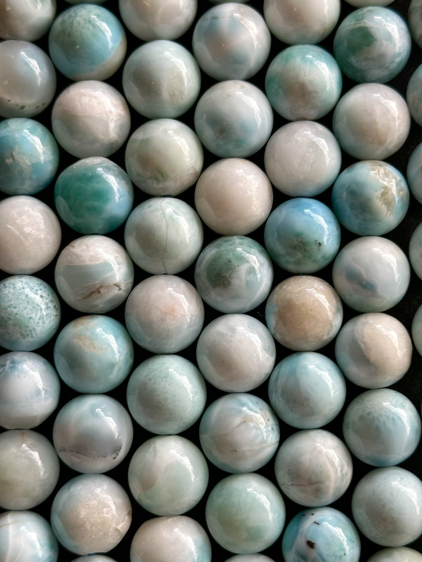 AA+ Natural Larimar Gemstone Round Bead 5mm 6mm 8mm 10mm 12mm Round Bead Beautiful 100% Natural Blue Larimar Bead Larimar Beads