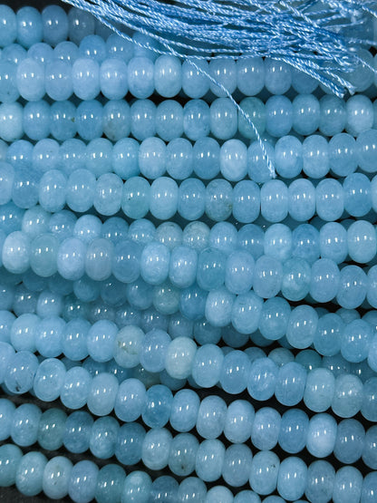 NATURAL Blue Jade Gemstone Bead 8x5mm Rondelle Shape Bead, Beautiful Blue Color Jade Gemstone Beads, Great Quality Bead Full Strand 15.5"