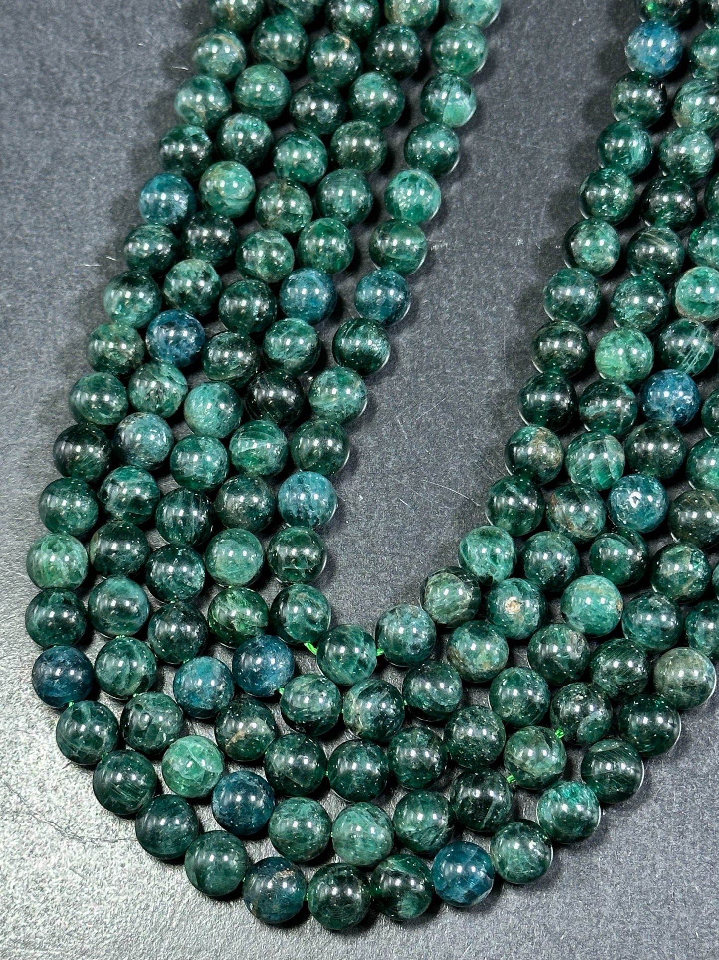 AAA Green Apatite Gemstone Bead 6mm 8mm 10mm Round Beads, Beautiful Green Color Apatite Gemstone Bead Full Strand 15.5", Great Quality Apatite Beads