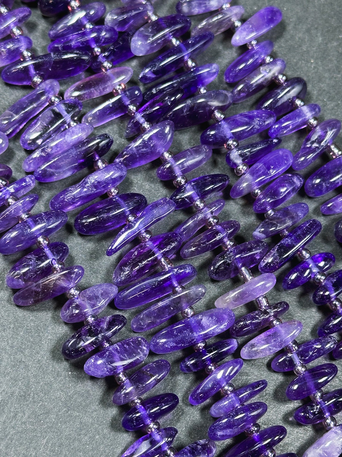 Natural Amethyst Gemstone Bead Freeform Stick Shape Beads, Gorgeous Natural Purple Color Amethyst Gemstone Beads, Full Strand 15.5"