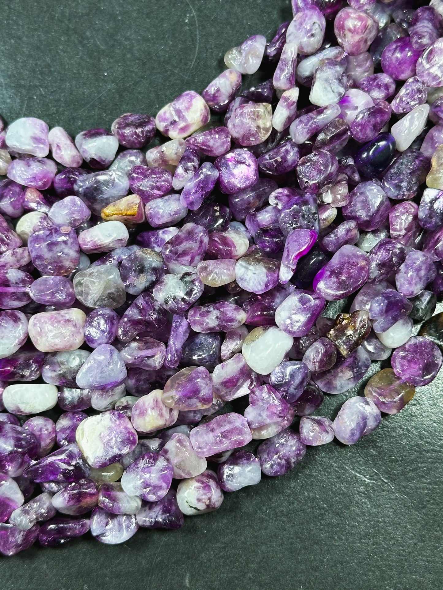 Natural Purple Emerald Gemstone Bead Freeform Pebble Shape, Gorgeous Natural Purple Color Emerald Bead, Excellent Quality Full Strand 15.5"