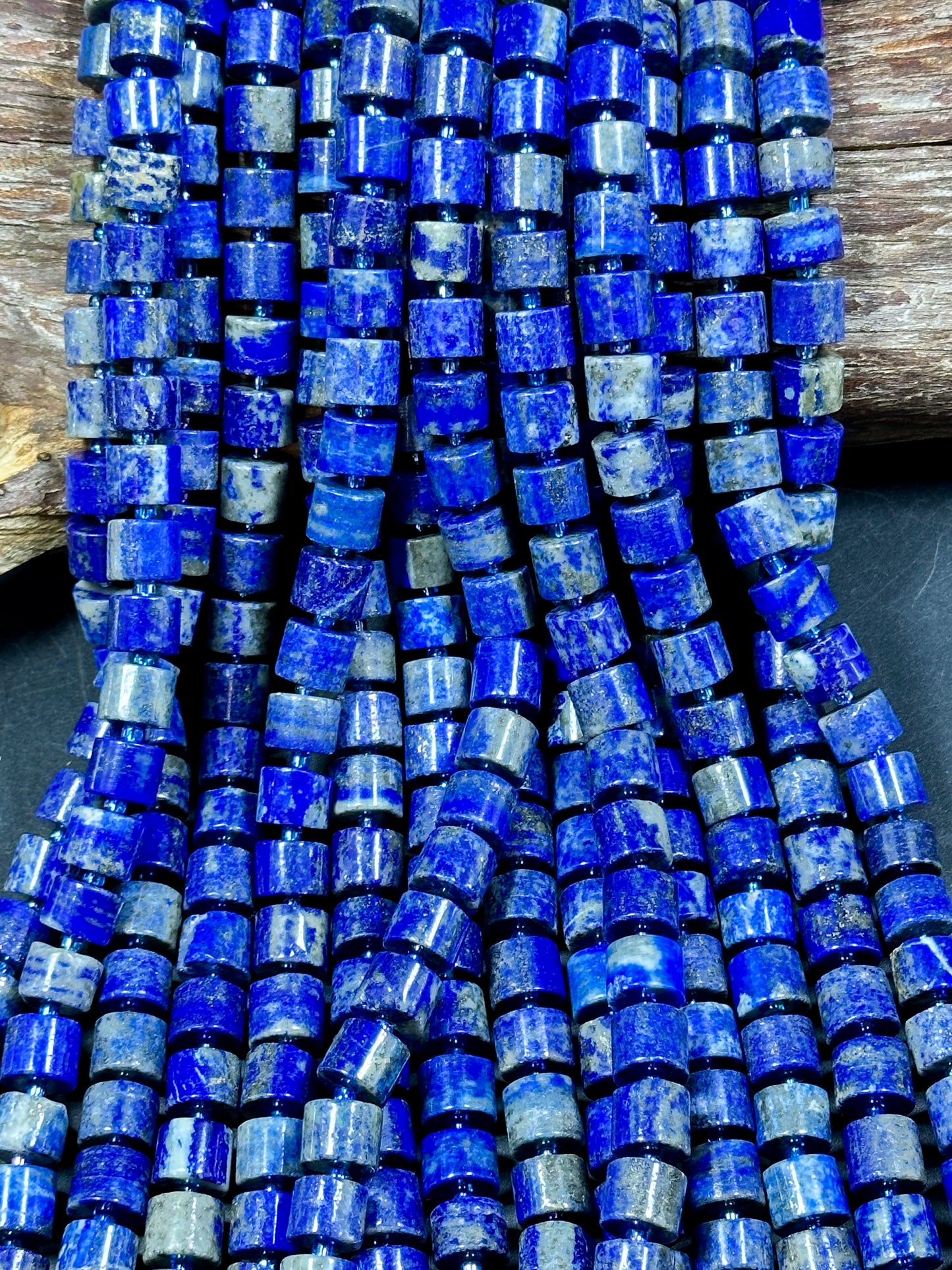 NATURAL Lapis Lazuli Gemstone Bead 10mm Rondelle Cylinder Wheel Shape, Gorgeous Natural Blue Color Lapis Lazuli Gemstone Beads Great Quality