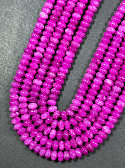 NATURAL Ruby Color Jade Gemstone Bead 8x5mm Rondelle Shape Bead, Beautiful Ruby Quartz Color Jade Beads, Great Quality Bead Full Strand 15.5"