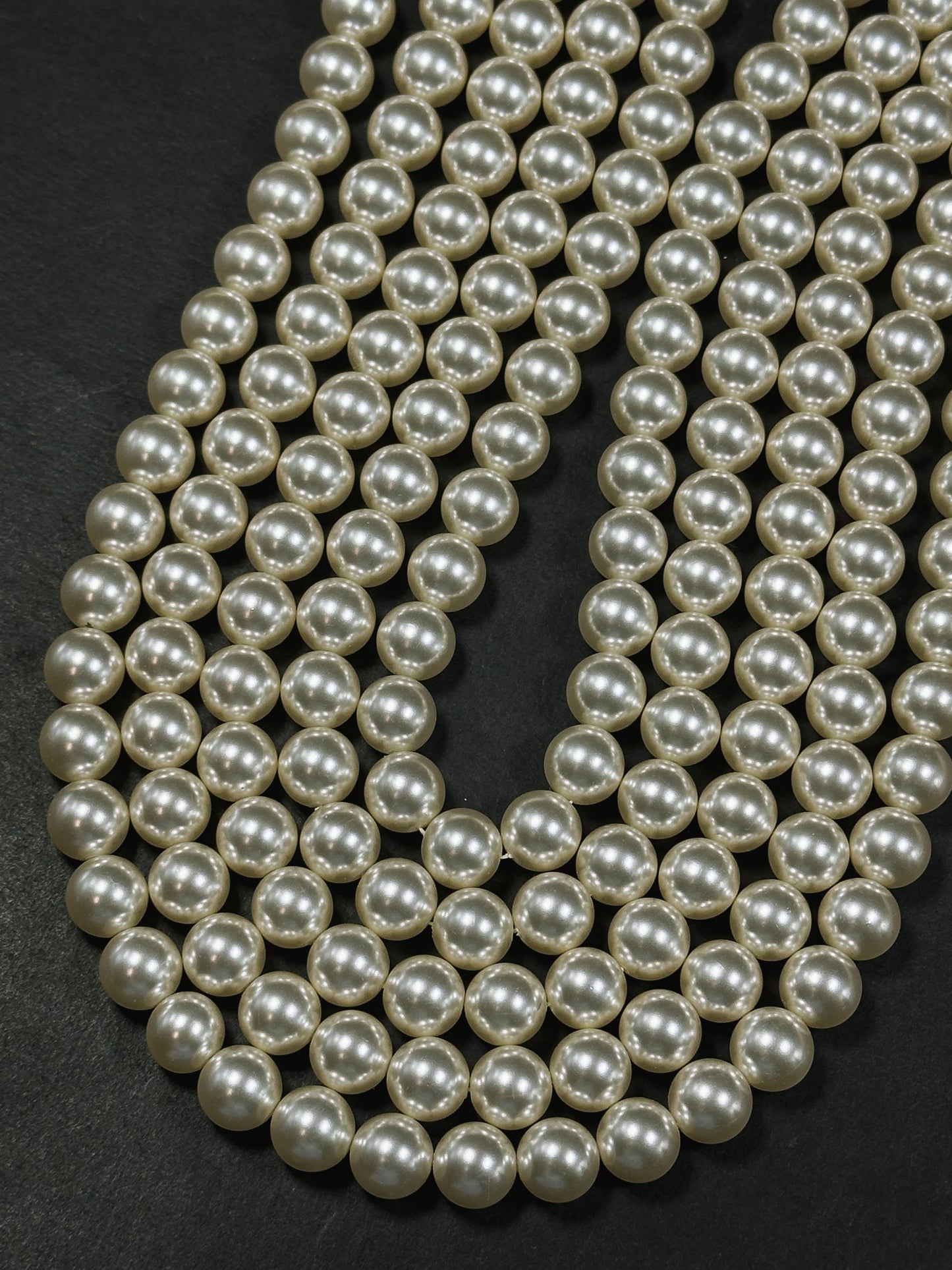 Swarovski Pearl Crystal Beads 4mm 6mm 8mm 10mm Round Bead, Beautiful Cream Color Swarovski Crystal Pearl Bead Genuine Swarovski Pearls 15.5"