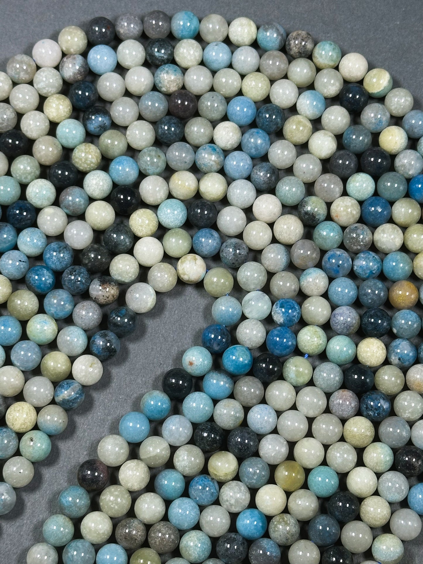 Natural Trolleite Gemstone Bead 6mm 8mm 10mm Round Beads, Beautiful Natural Multicolor Blue Color Trolleite Beads, Excellent Quality 15.5"