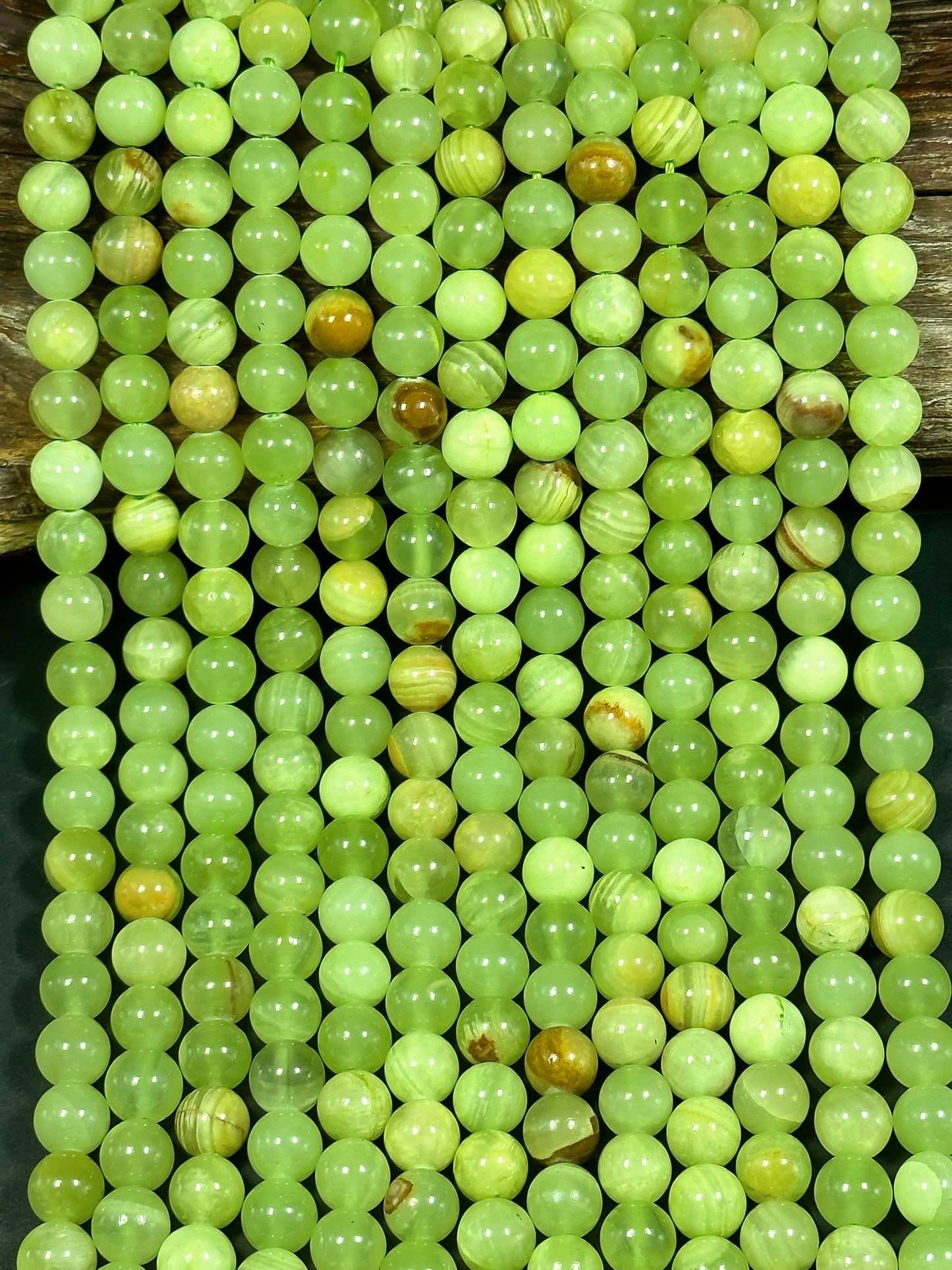 NATURAL Green Calcite Gemstone Bead 4mm 6mm 8mm 10mm 12mm Round Bead, Beautiful Green Brown Color Calcite Gemstone Bead Great Quality 15.5"