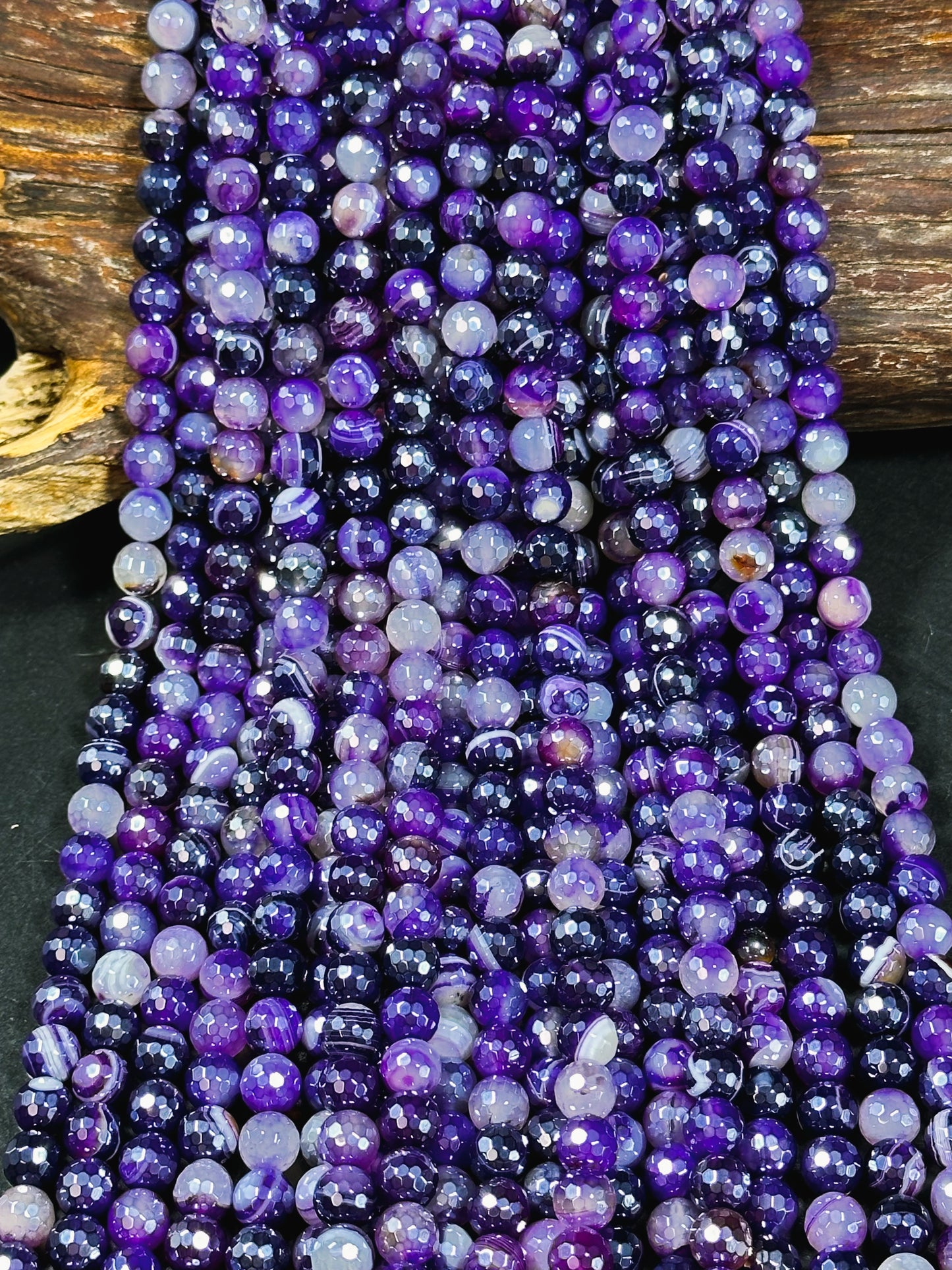 Beautiful Mystic Agate Gemstone Bead Faceted 6mm 8mm 10mm 12mm Round Bead, Beautiful Purple Color Agate Gemstone Bead Full Strand 15.5"