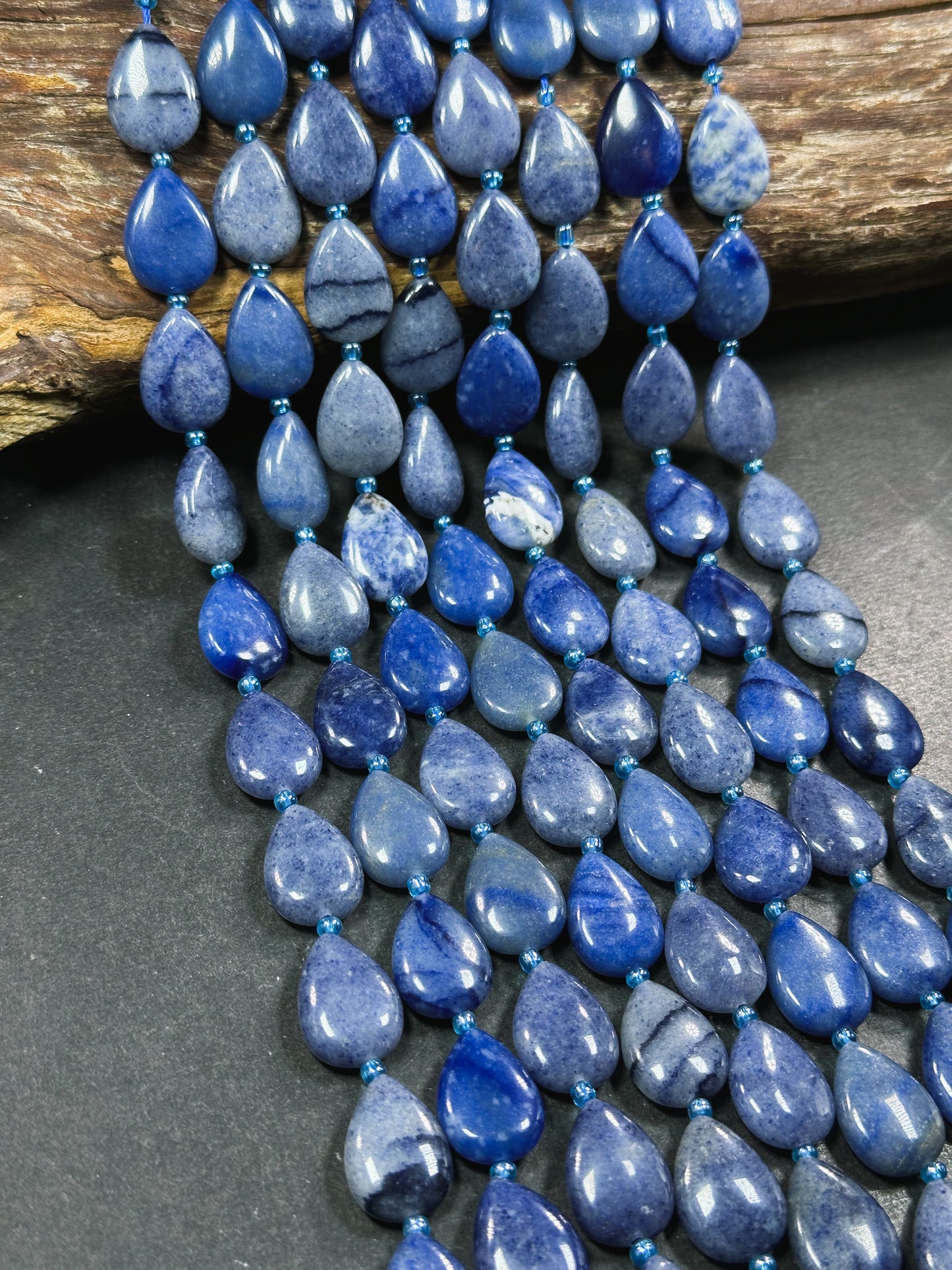 Natural Blue Sodalite Gemstone Bead 18x13mm Teardrop Shape Bead, Gorgeous Natural Blue Color Sodalite Gemstone Beads Full Strand 15.5"