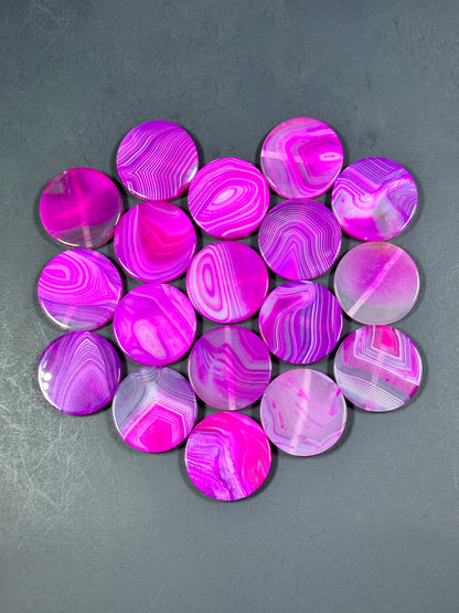 NATURAL Botswana Agate Gemstone Bead 25mm 30mm Coin Shape Beads, Gorgeous Pink Color Botswana Agate Gemstone Beads, LOOSE Gemstone Beads