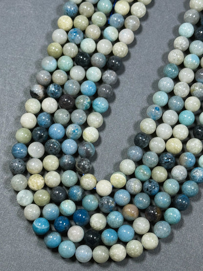 Natural Trolleite Gemstone Bead 6mm 8mm 10mm Round Beads, Beautiful Natural Multicolor Blue Color Trolleite Beads, Excellent Quality 15.5"