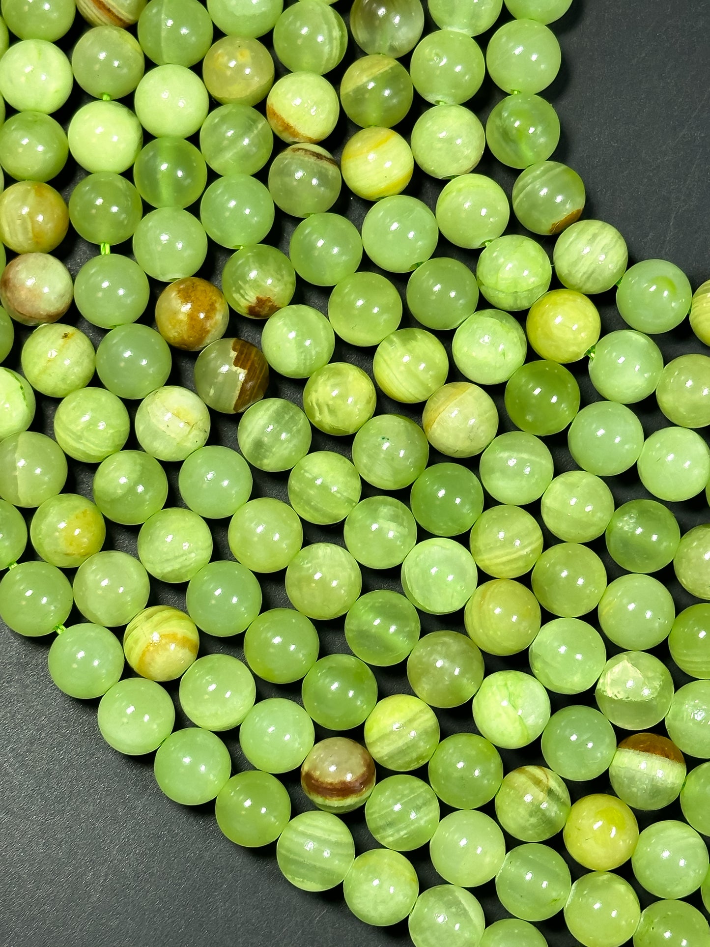 NATURAL Green Calcite Gemstone Bead 4mm 6mm 8mm 10mm 12mm Round Bead, Beautiful Green Brown Color Calcite Gemstone Bead Great Quality 15.5"