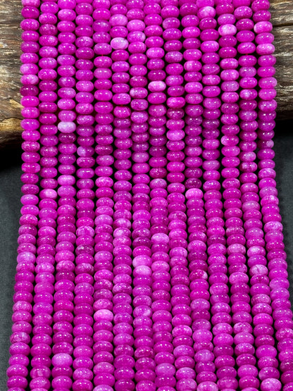 NATURAL Ruby Color Jade Gemstone Bead 8x5mm Rondelle Shape Bead, Beautiful Ruby Quartz Color Jade Beads, Great Quality Bead Full Strand 15.5"