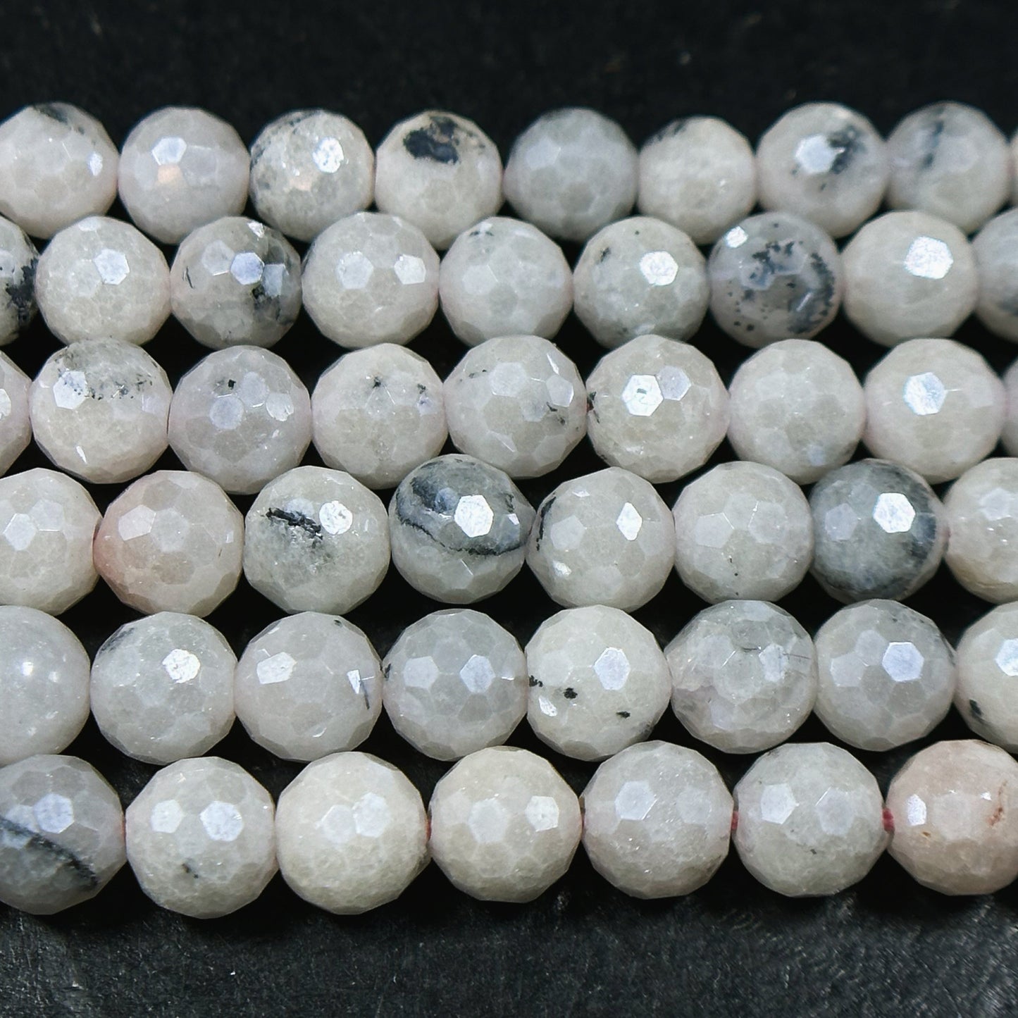 Mystic Natural Pink White Opal Gemstone Bead Faceted 6mm Round Bead, Beautiful Natural White Pink Color Mystic Opal Beads, Full Strand 15.5"