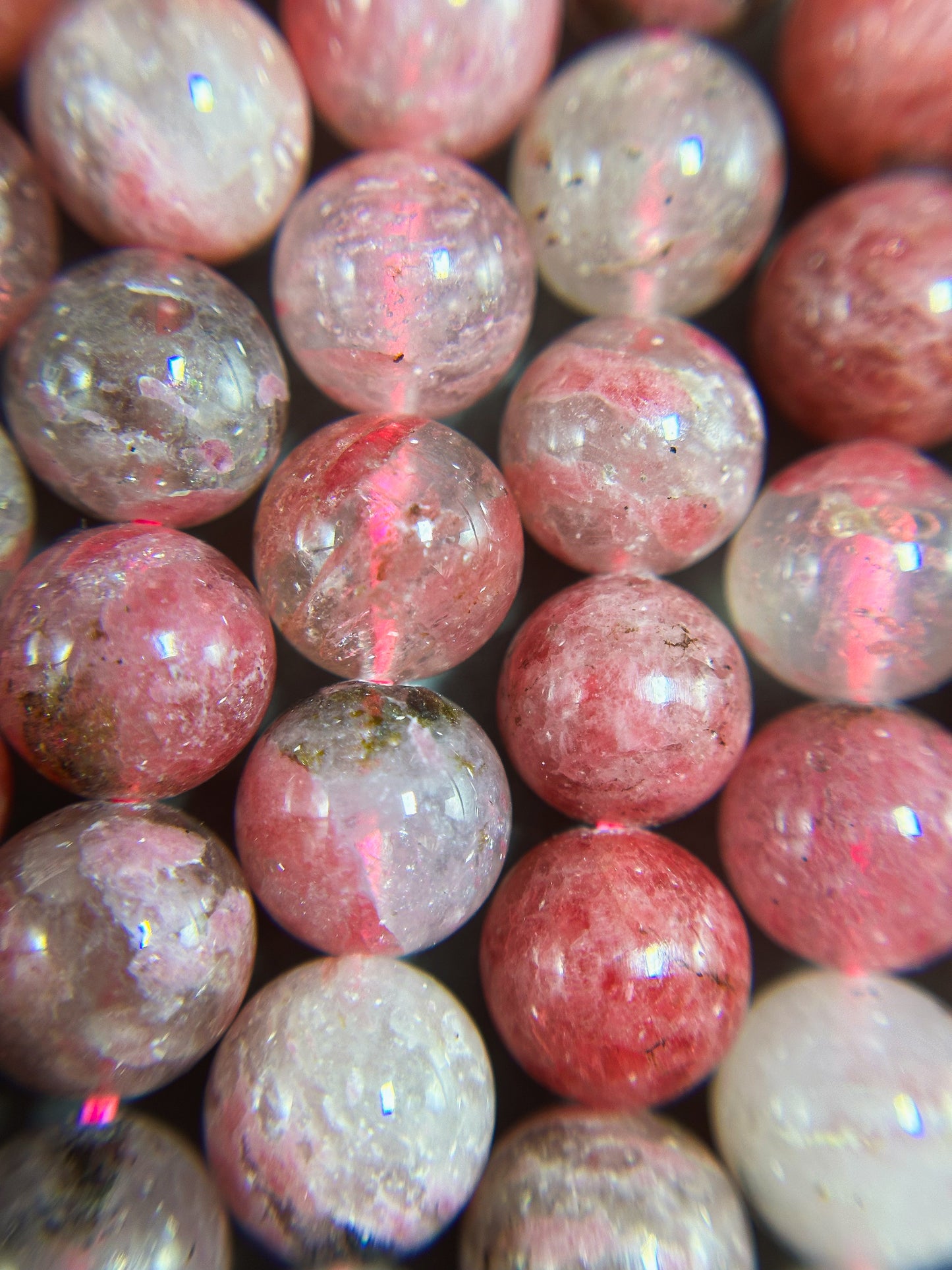 AA Natural Sakura Rhodonite Gemstone Bead 6mm 8mm 10mm Round Beads, Gorgeous Natural Pink Rhodonite Beads, Excellent Quality 15.5" Strand