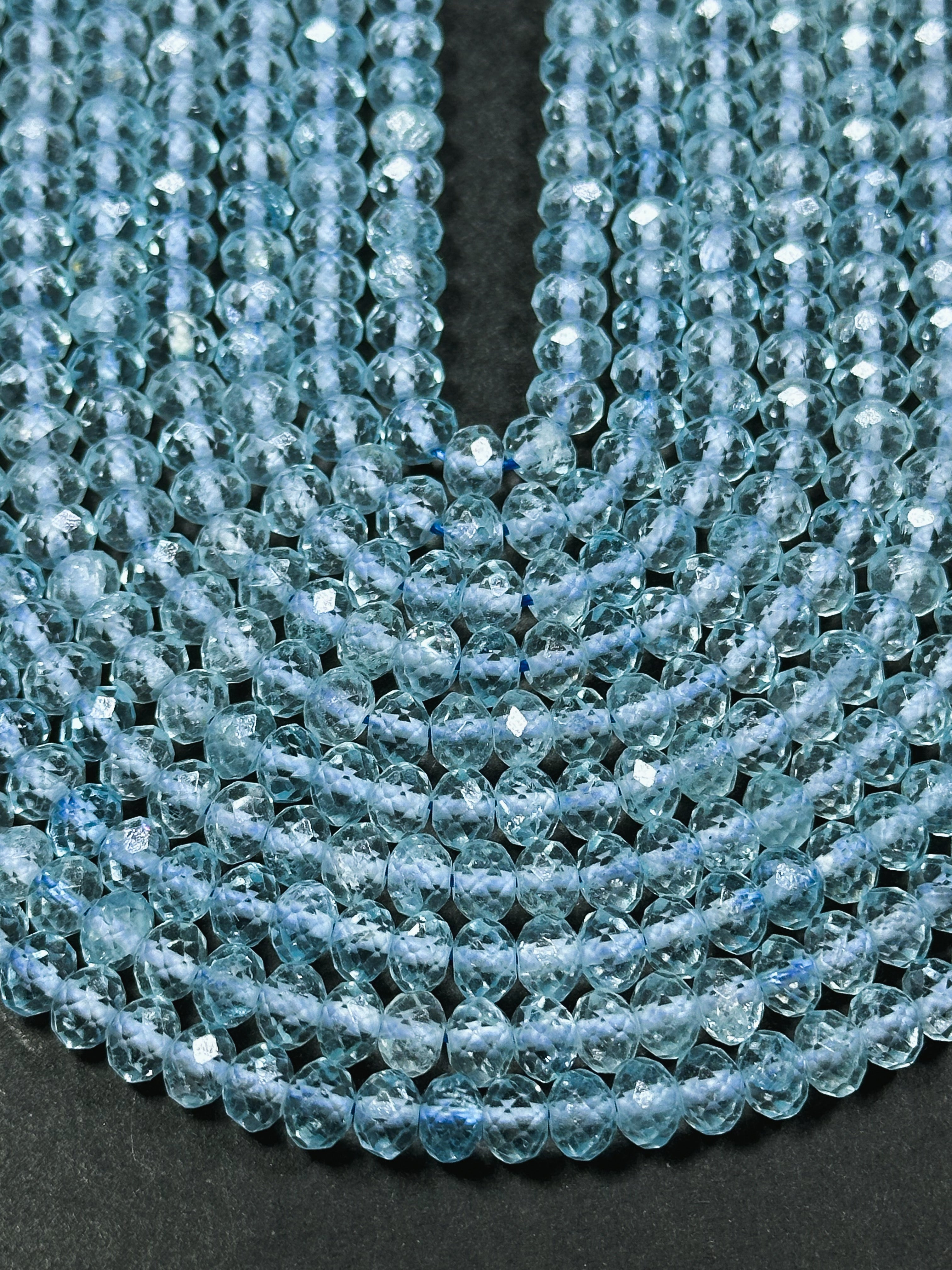 9 Inches BLUE newest TOPAZ FACETED Flat Crown Cut Stone Natural Gemstone Briolette Double Drill Beads Line | Genuine Topaz Beads | Gemstone Beads